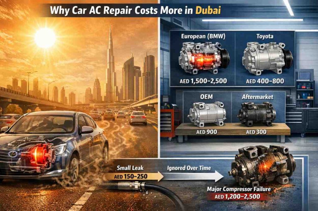 What Makes Car AC Repair More Expensive in Dubai?